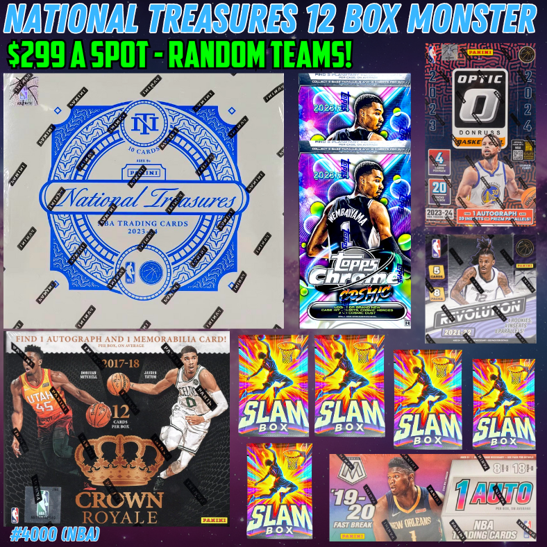 Break 4000 - NBA Edition - Quad Year MONSTER 12 Box Mixer ft National Treasures - $299 Random Teams!