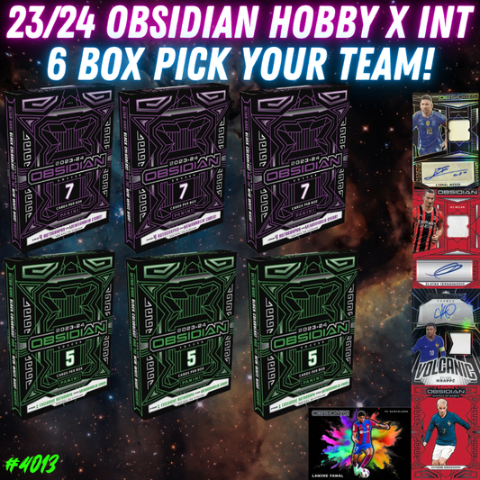 Break 4013 - 23/24 Obsidian Soccer Hobby x International - 6 Box - Pick Your Team!