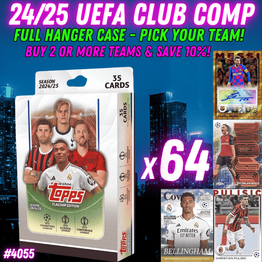 Break 4055 - 24/25 Topps UEFA Club Competition Hangers - FULL CASE - 64 BOXES - Pick Your Team!