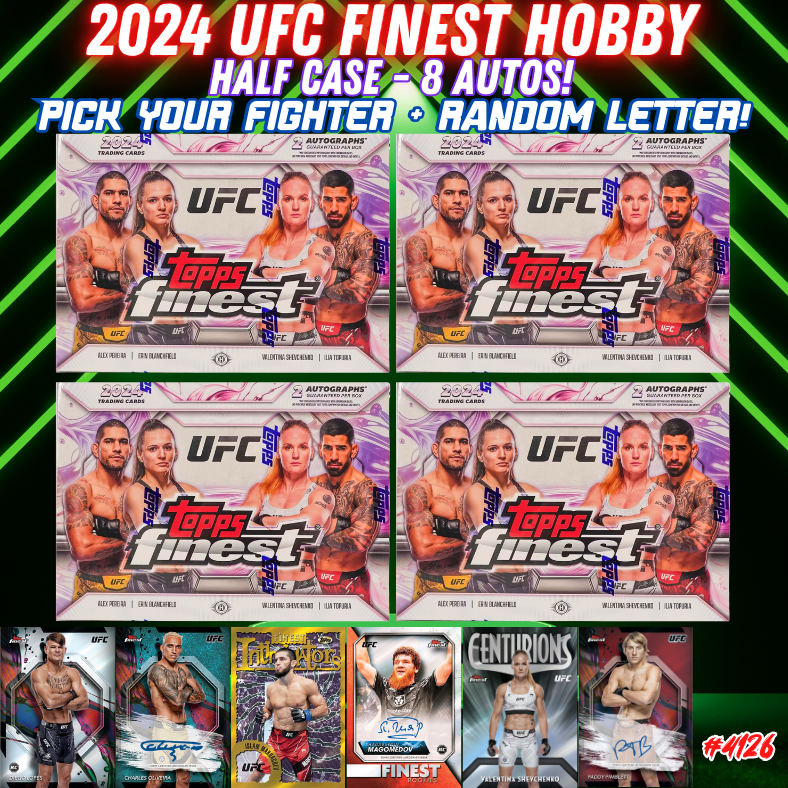 Break 4126 - NEW RELEASE - 2024 UFC Finest Hobby - Half Case - 8 Autos - Pick Your Fighter!