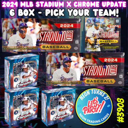 Break 3908 - 2024 MLB Stadium Club x Chrome Update - 6 Box Mixer - Pick Your Team!