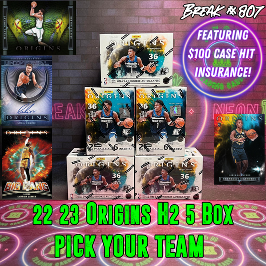 Break 807 - 22/23 Origins H2 Hybrid 5 Box Pick Your Team - Case Hit Insurance!