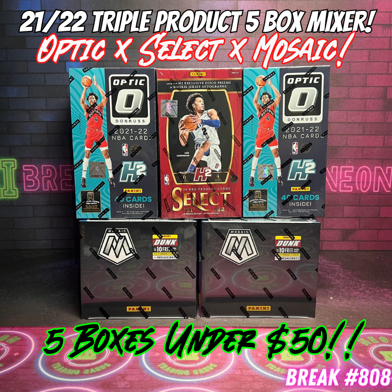 Break 808 - NBA 21/22 Triple Product 5 Box Random Teams Mixer - $49 a spot!