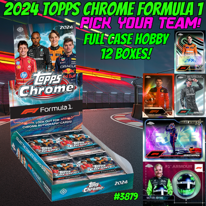 Break 3879 - 2024 Topps Chrome Formula 1 HOBBY - Full Case - Pick Your Driver!