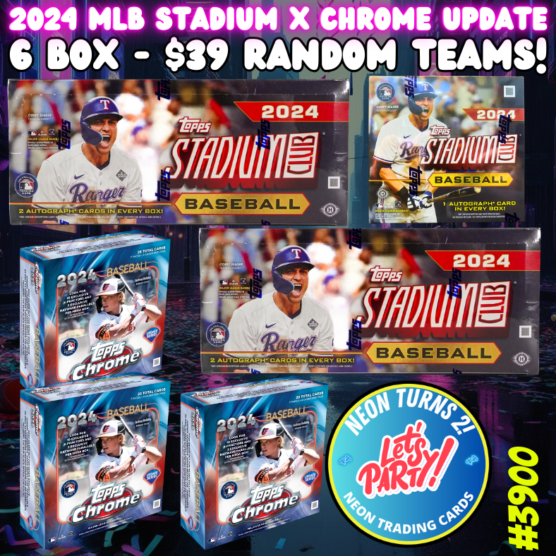 Break 3900 - 2024 MLB Stadium Club x Chrome Update - 6 Box Mixer - $39 Random Teams!