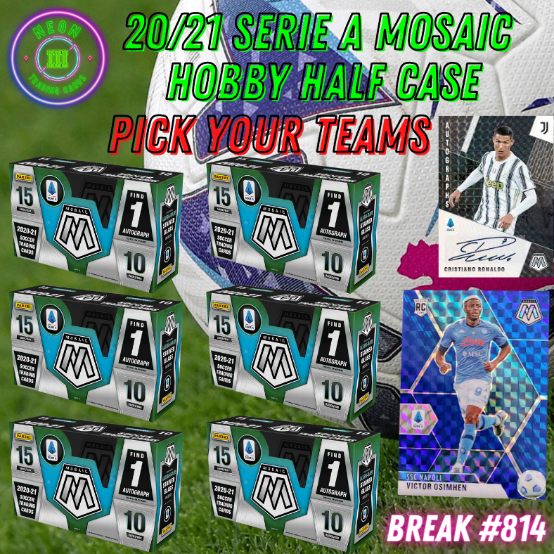 Break 814 - 20/21 Serie A Mosaic Hobby HALF CASE - 6 Boxes - Pick Your Player / Team