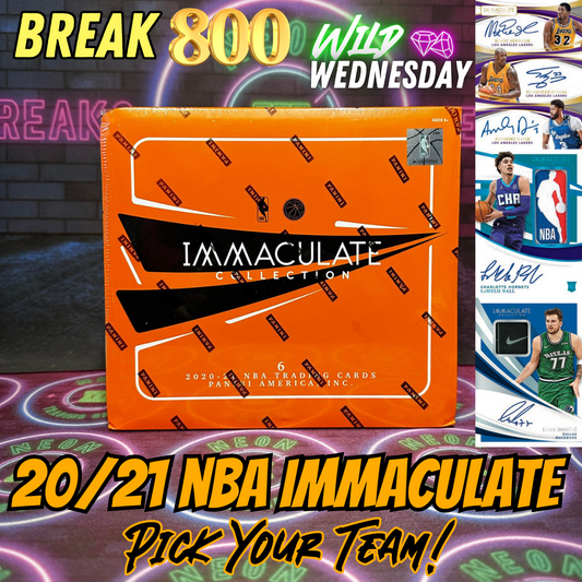 Break 800B - NBA 20/21 Immaculate Hobby - Pick Your Team!