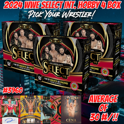 Break 3960 - 2024 WWE Seelct Int. Hobby 3 Box - Pick Your Superstar!