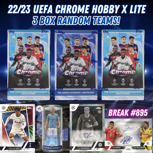 Break 895 - 22/23 Topps UEFA Chrome Club Competition - 3 Box - Random Teams!