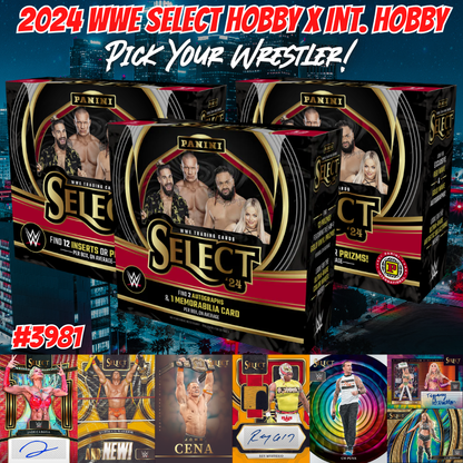 Break 3981 - 2024 WWE Select HOBBY x Int. Hobby 3 Box - Pick Your Superstar!