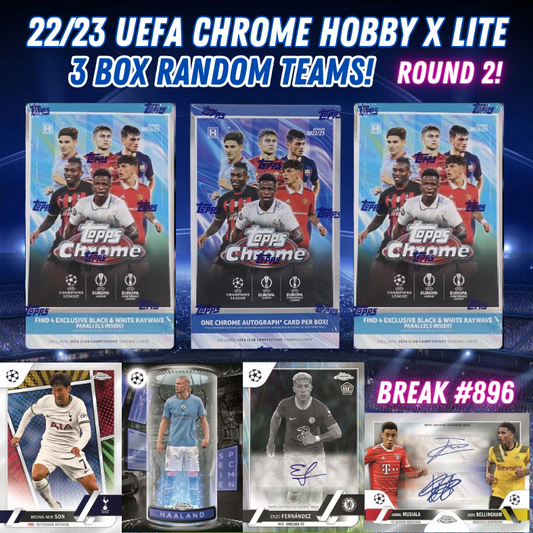 Break 896 - 22/23 Topps UEFA Chrome Club Competition - 3 Box - Random Teams!