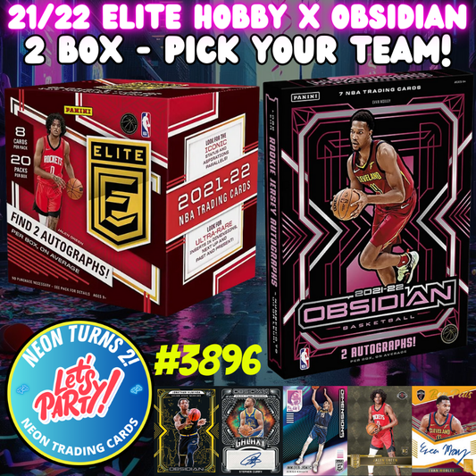 Break 3896 - NBA 21/22 Elite Hobby x Obsidian Hobby 2 Box - Pick Your Team!