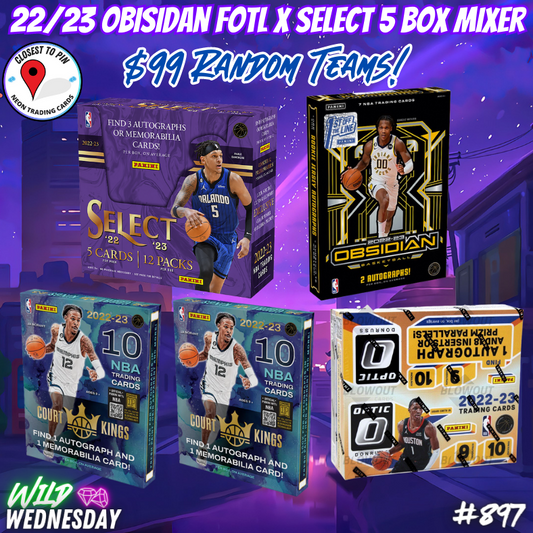 Break 897 - NBA 22/23 Obsidian FOTL x Select Hobby 5 Box - $99 Random Teams!