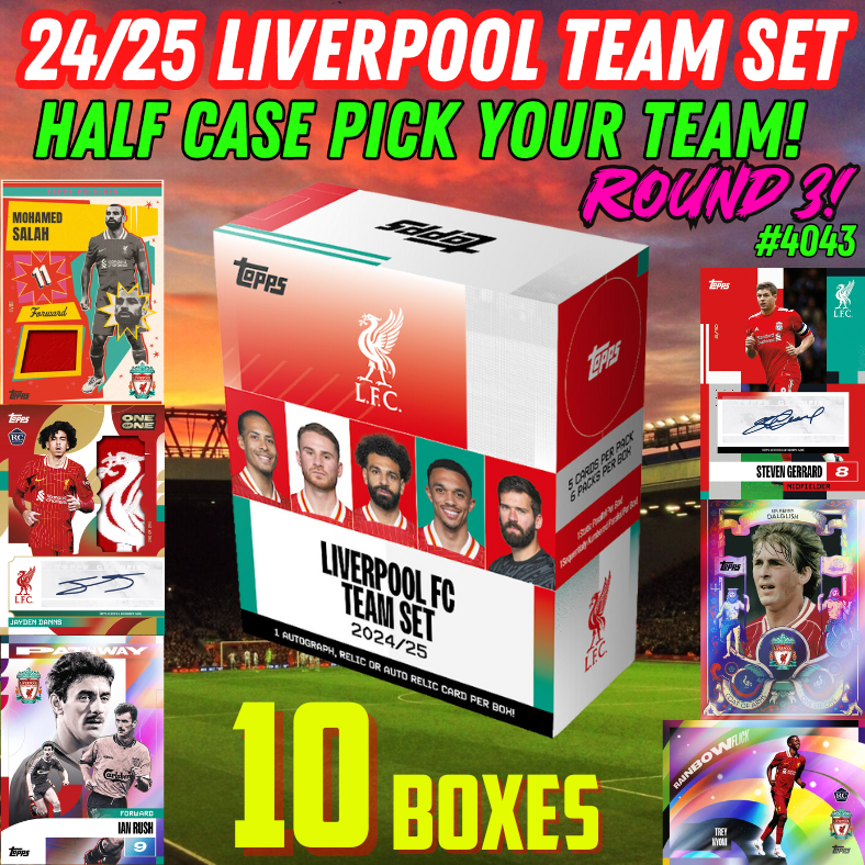 Break 4043 - 24/25 Liverpool Team Set - HALF CASE - 10 Boxes - Pick Your Player! ROUND 3