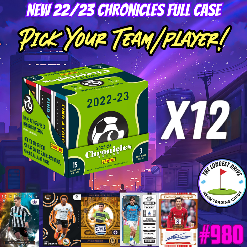 Break 980 - 22/23 Chronicles Soccer Hobby FULL CASE - 12 Boxes - Pick Your Player/Team