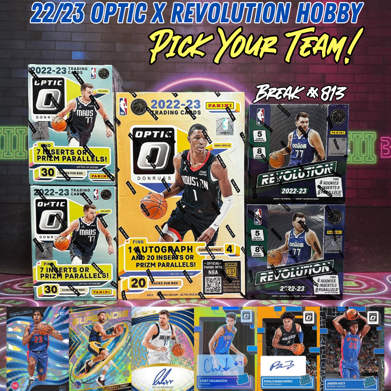 Break 813 - NBA 22/23 Optic x Revolution Hobby 5 Box - Pick Your Team!