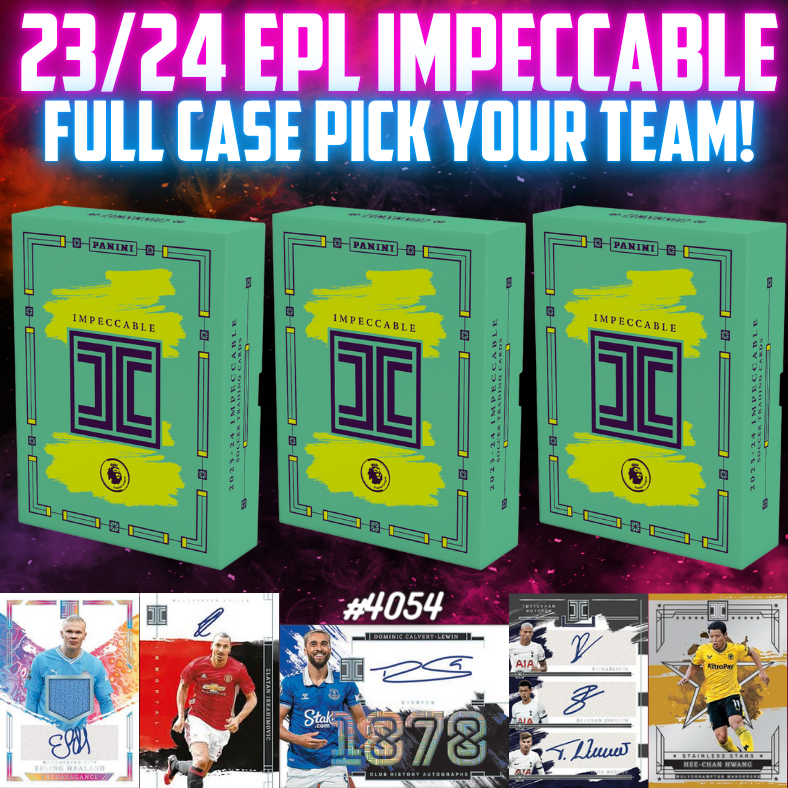 Break 4054 - 23/24 Impeccable Soccer Hobby - Full Case - Pick Your Team