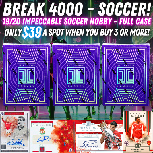 Break 4000 - Soccer Edition - 2019/20 Impeccable Soccer Hobby - FULL CASE - Random Player