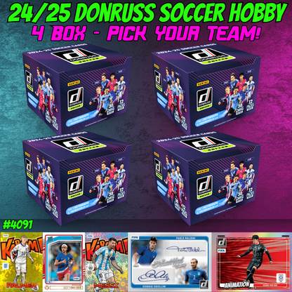 Break 4091 - 24/25 Donruss Soccer Hobby - 4 Box - Pick Your Team!