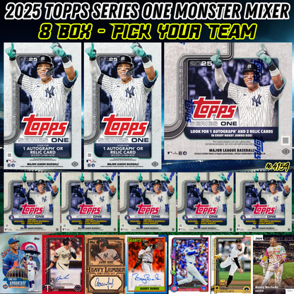 Break 4159 - 2025 Topps MLB Series 1 Baseball - Monster 8 Box Mixer Pick Your Team!