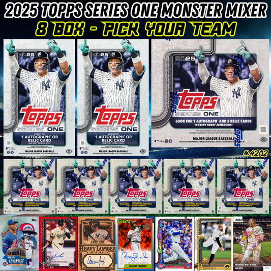 Break 4202 - 2025 Topps MLB Series 1 Baseball - Monster 8 Box Mixer Pick Your Team!