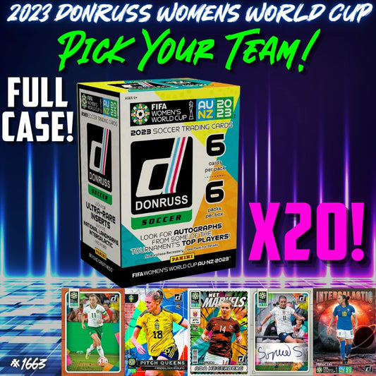 Break 1663 - 2023 Panini Donruss Women's World Cup - Retail Blasters -Full Case - Pick Your Team