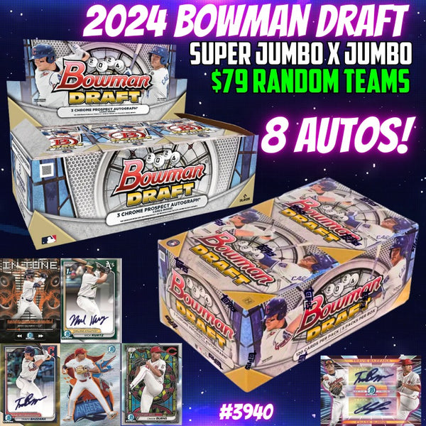 Break 3940 2024 Bowman Draft SUPER Jumbo x Jumbo 8 AUTOS Random