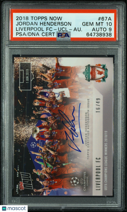 2018 Topps Now UEFA Champions League Liverpool FC #67A PSA 10