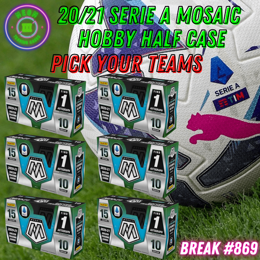 Break 869 - 20/21 Serie A Mosaic Hobby HALF CASE - 6 Boxes - Pick Your Player / Team