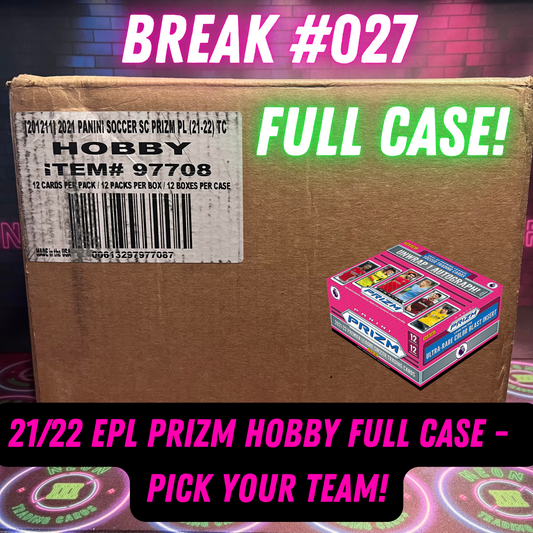 Break 027 - 21/22 EPL Prizm Hobby Full Case -  Pick Your Team