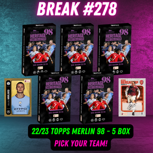 Break  278 -22/23 Topps Merlin 98 - 5 Box Pick Your Team!