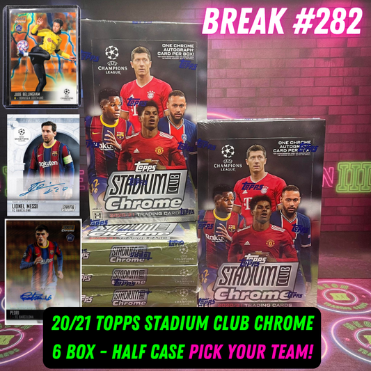 Break  282 -2020/21 Topps Stadium Club Chrome - Half Case - Pick Your Team