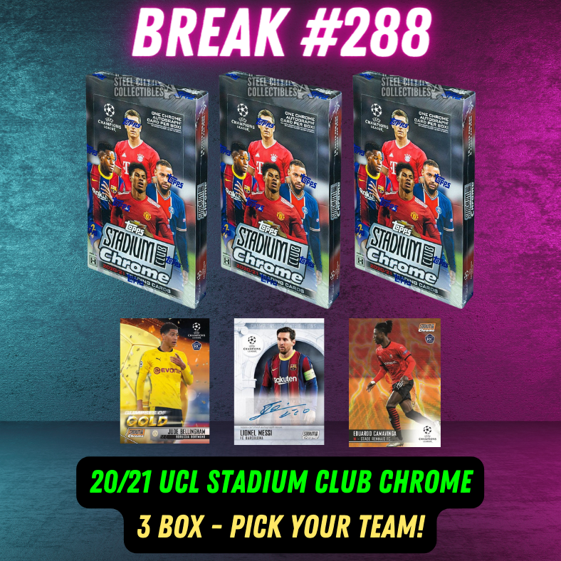 Break  288 -2020/21 Topps Stadium Club Chrome - 3 Box - Pick Your Team