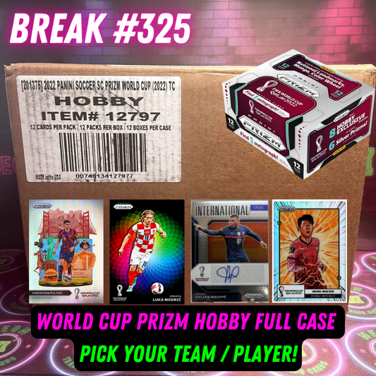 Break  325 - World Cup Prizm Hobby FULL CASE - Pick Your Team / Player!