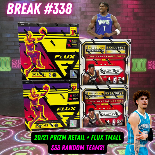 Break  338 - 20/21 NBA Prizm Retail + Flux Tmall 4 Box - $33 Random Teams!