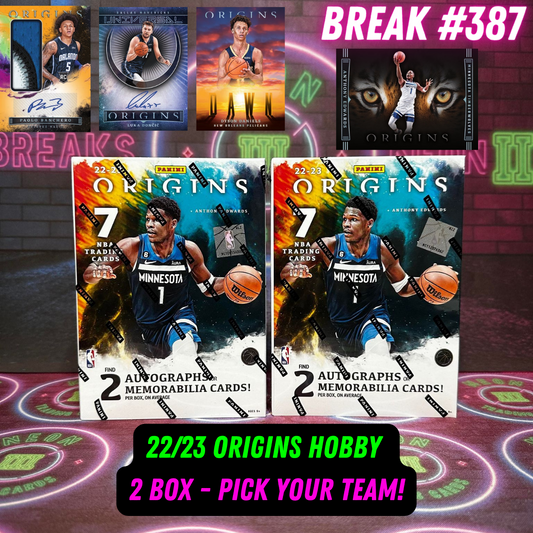 Break  387 - NBA 22/23 Origins 2 Box - Pick Your Team!