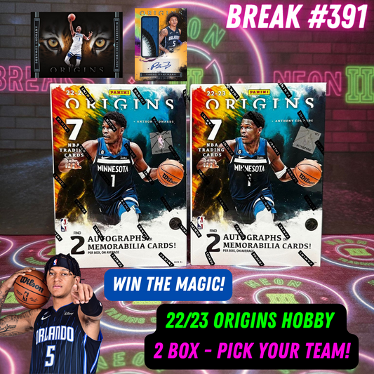 Break  391- NBA 22/23 Origins 2 Box - Pick Your Team! Win the Magic!