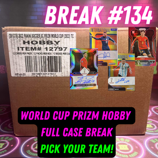 Break 134 - 2022 World Cup Prizm Hobby - FULL CASE - Pick Your Player / Team