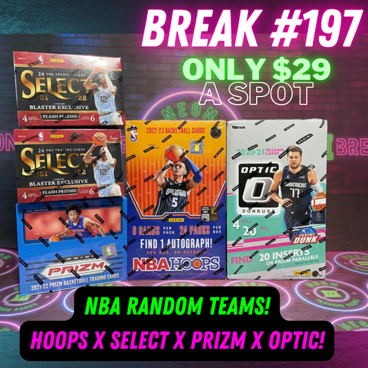 Break 197 - NBA - Triple Year $29 a spot RANDOM TEAMS