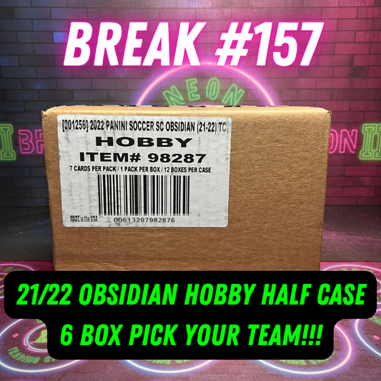 Break 157 - 21/22 Obsidian Hobby - Half Case 6 Box - Pick Your Team!!