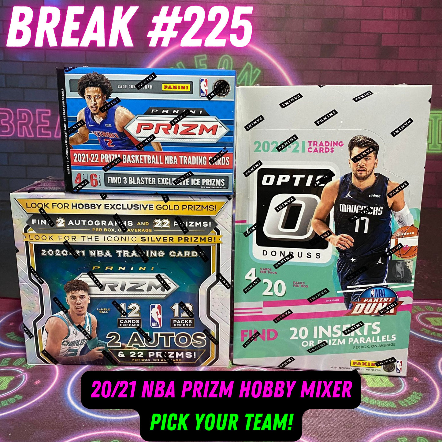 Break  225 -20/21 NBA Prizm Hobby Mixer - Pick Your Team!