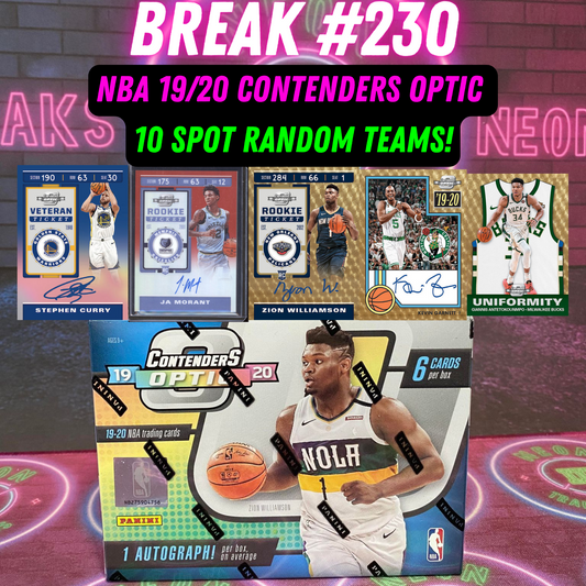 Break  230 - 19/20 NBA Contenders Optic - 10 Spot Random Teams!