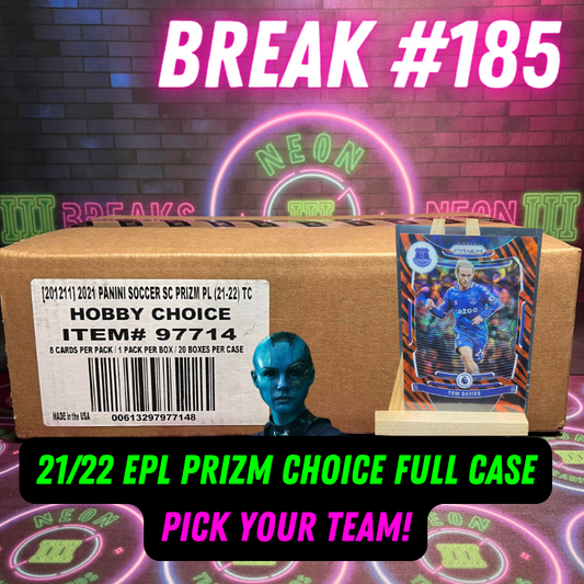 Break 147 - 21/22 EPL Prizm Choice - FULL CASE - 20 Boxes - Pick Your Player / Team