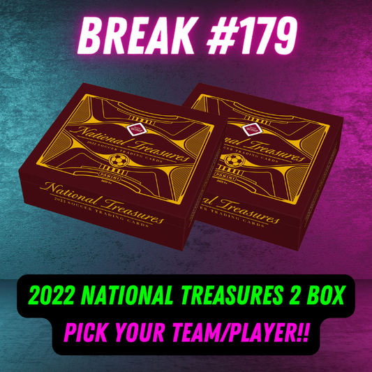 Break 179 - 2022 National Treasures Road To World Cup - 2 Box - Pick Your Player / Team