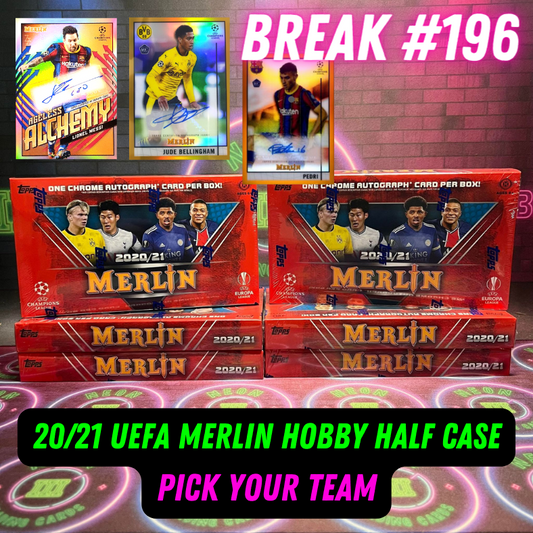 Break 196 - 2020/21 Topps UEFA Merlin Chrome - 6 Box / Half Case - Pick Your Player / Team!