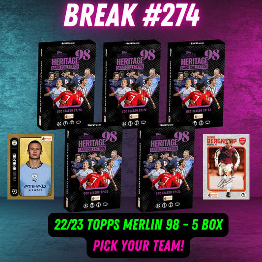 Break  274 -22/23 Topps Merlin 98 - 5 Box Pick Your Team!