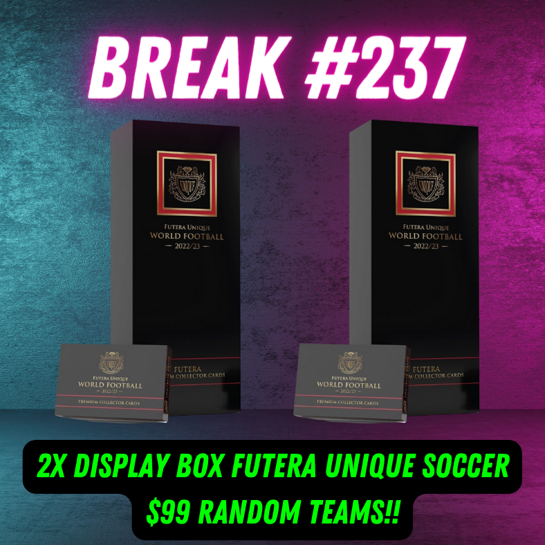 Break 237 - 22/23 Futera Unique Soccer Collection - 2 x Display Box - $99 Random Teams