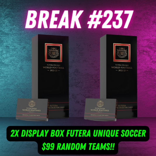 Break 237 - 22/23 Futera Unique Soccer Collection - 2 x Display Box - $99 Random Teams