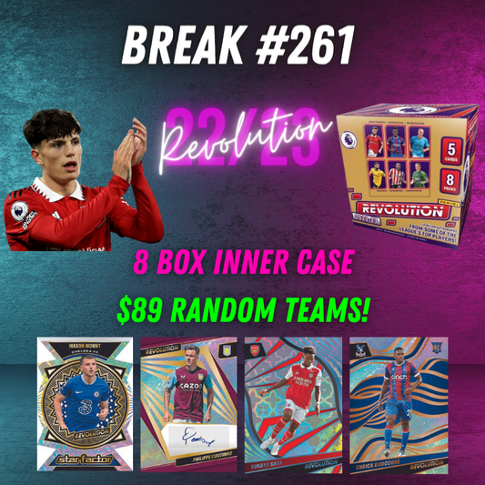 Break  261 - 22/23 EPL Revolution - 8 Box Inner Case - $89 Random Teams!