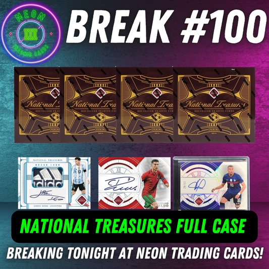 Break 100 - 2022 National Treasures Road To World Cup - Full Case - Pick Your Player / Team